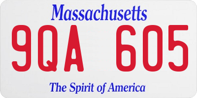 MA license plate 9QA605
