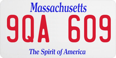 MA license plate 9QA609