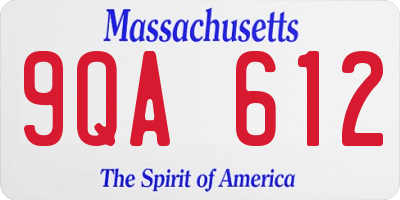 MA license plate 9QA612