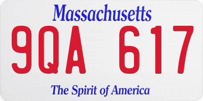 MA license plate 9QA617
