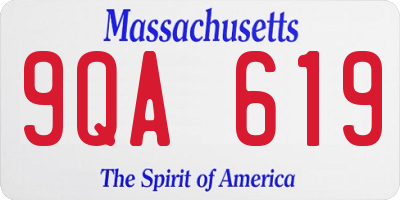 MA license plate 9QA619