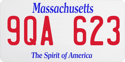 MA license plate 9QA623