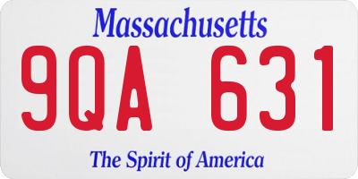 MA license plate 9QA631