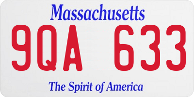 MA license plate 9QA633