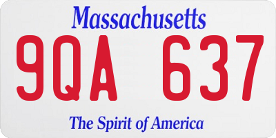 MA license plate 9QA637