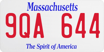 MA license plate 9QA644