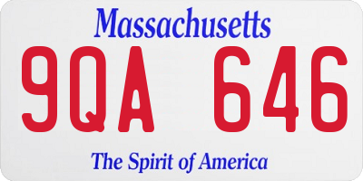MA license plate 9QA646