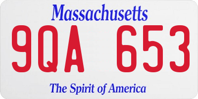MA license plate 9QA653