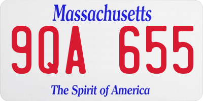MA license plate 9QA655
