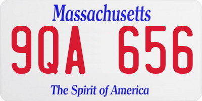 MA license plate 9QA656