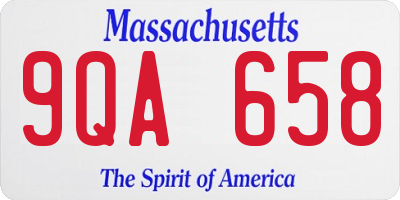 MA license plate 9QA658