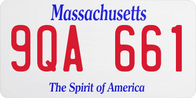 MA license plate 9QA661