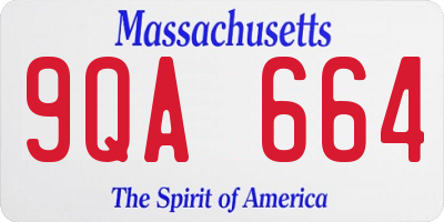 MA license plate 9QA664