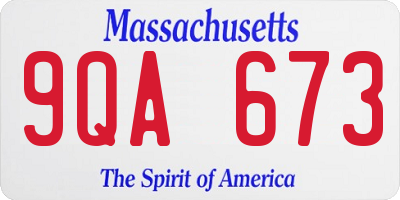 MA license plate 9QA673