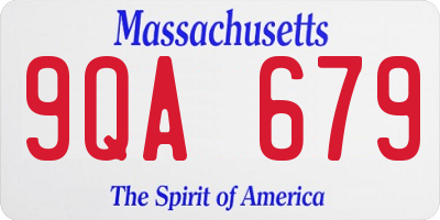 MA license plate 9QA679
