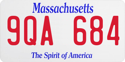 MA license plate 9QA684