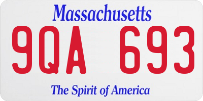MA license plate 9QA693