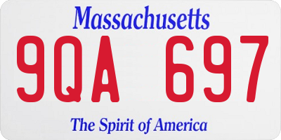 MA license plate 9QA697
