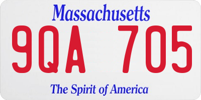 MA license plate 9QA705