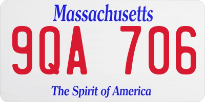 MA license plate 9QA706
