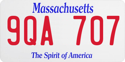 MA license plate 9QA707