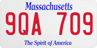 MA license plate 9QA709