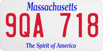MA license plate 9QA718