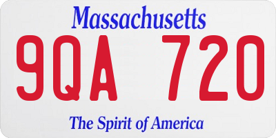 MA license plate 9QA720