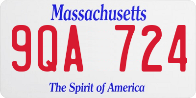 MA license plate 9QA724