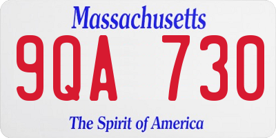 MA license plate 9QA730