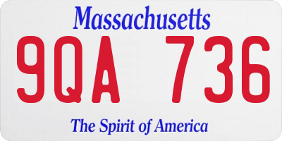 MA license plate 9QA736