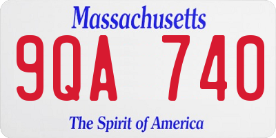 MA license plate 9QA740
