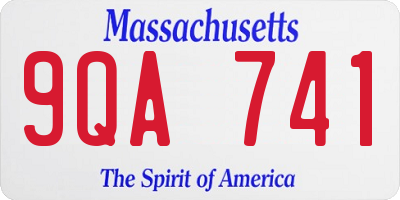 MA license plate 9QA741