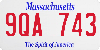 MA license plate 9QA743