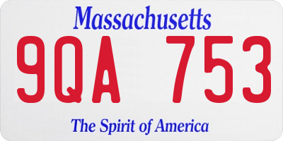 MA license plate 9QA753