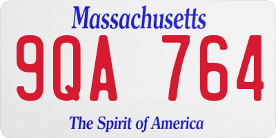 MA license plate 9QA764