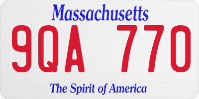 MA license plate 9QA770