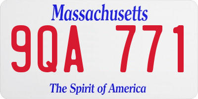 MA license plate 9QA771