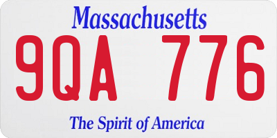 MA license plate 9QA776