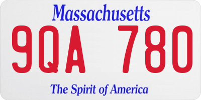 MA license plate 9QA780