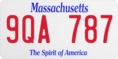 MA license plate 9QA787