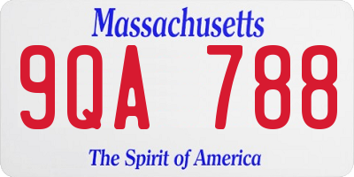 MA license plate 9QA788