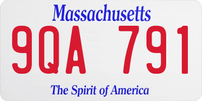 MA license plate 9QA791