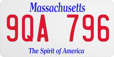 MA license plate 9QA796
