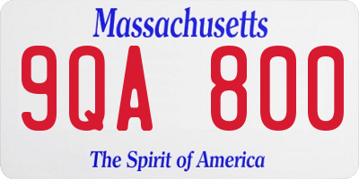 MA license plate 9QA800