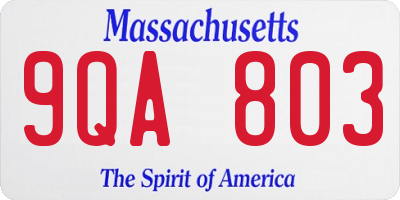 MA license plate 9QA803