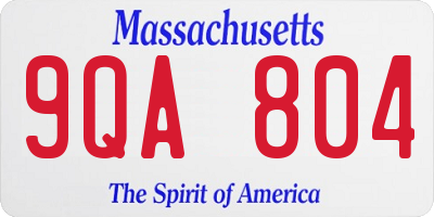 MA license plate 9QA804