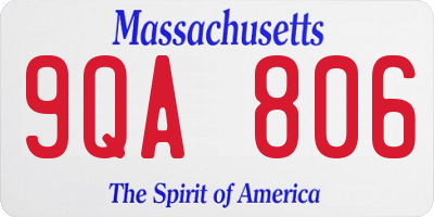 MA license plate 9QA806