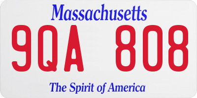 MA license plate 9QA808