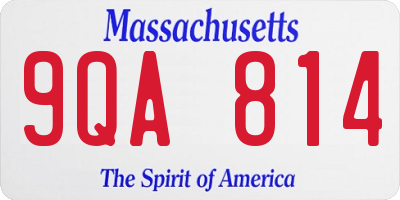 MA license plate 9QA814